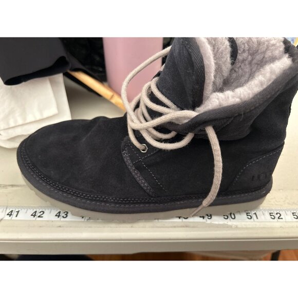 Ugg womens Blue Suede Boots With Shearling Lining Size 10 - Picture 7 of 7